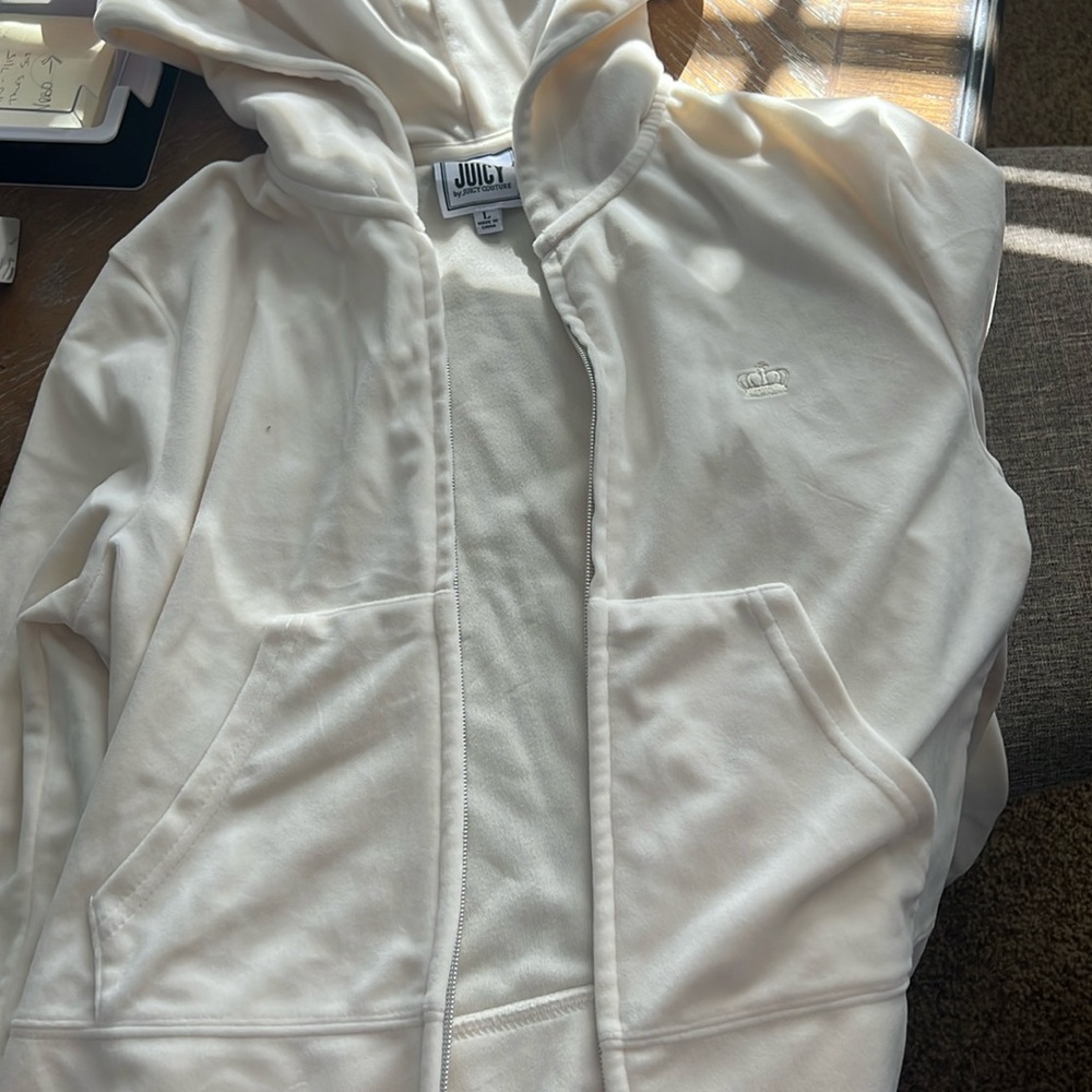 White velvet juicy couture zip up